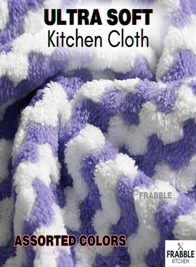 Frabble Kitchen Multipurpose Kitchen Towel Set - Microfiber Cleaning Cloth & Cotton Kitchen Napkins, Reusable Cleaning Cloth, Ideal Kitchen Accessories Items (Zigzag, Pack 5) - Image 2